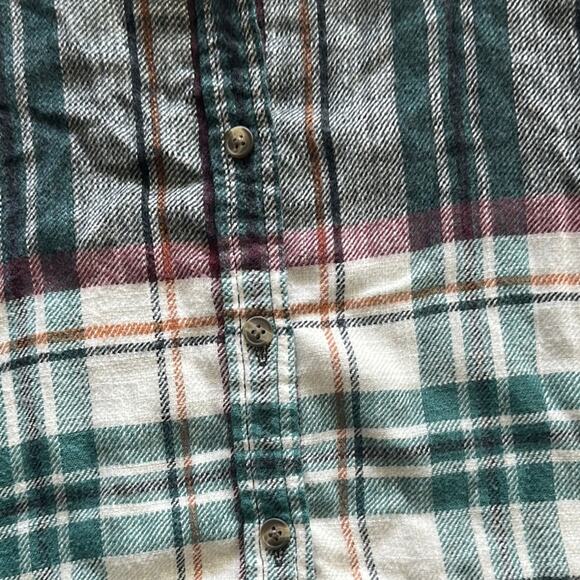 American Eagle Peplum Plaid Flannel Button Down Long Sleeve Shirt Small - Picture 3 of 5